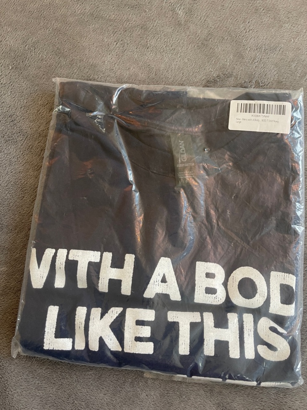 With a body like this who needs hair father’s Day tee dad‘s gift T-shirt nwt - Picture 6 of 6